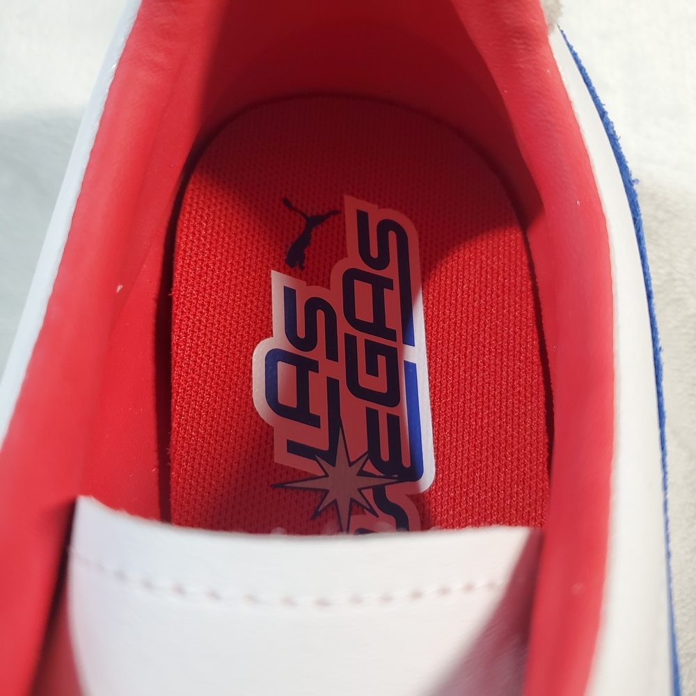 Puma White and Blue Women's Sneakers with Red Accents - Picture 9 of 10